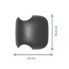 Coque Retro Grand Angle Dt/Gh - Version Plastique Gris/Noir